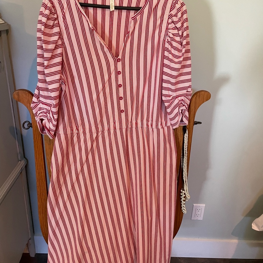 Matilda Jane Red Striped Button-Down Dress